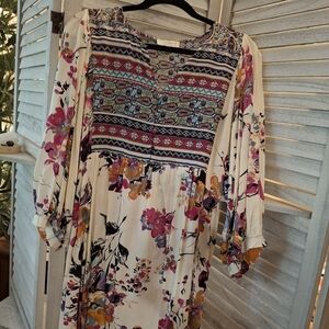 Umgee Floral Bohemian Maxi Dress